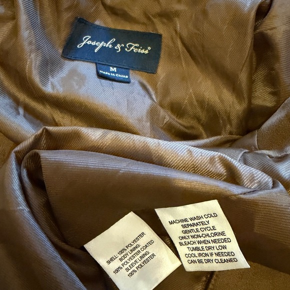 Joseph & Feiss Unisex Brown Suede Bomber Jacket Full Zip Collared Size M - Picture 9 of 9